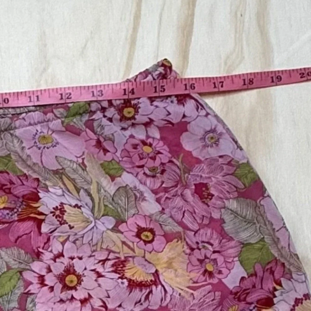 Josie by Natori Pink Floral Pajama Pants Wide Leg Drawstring Medium 092630